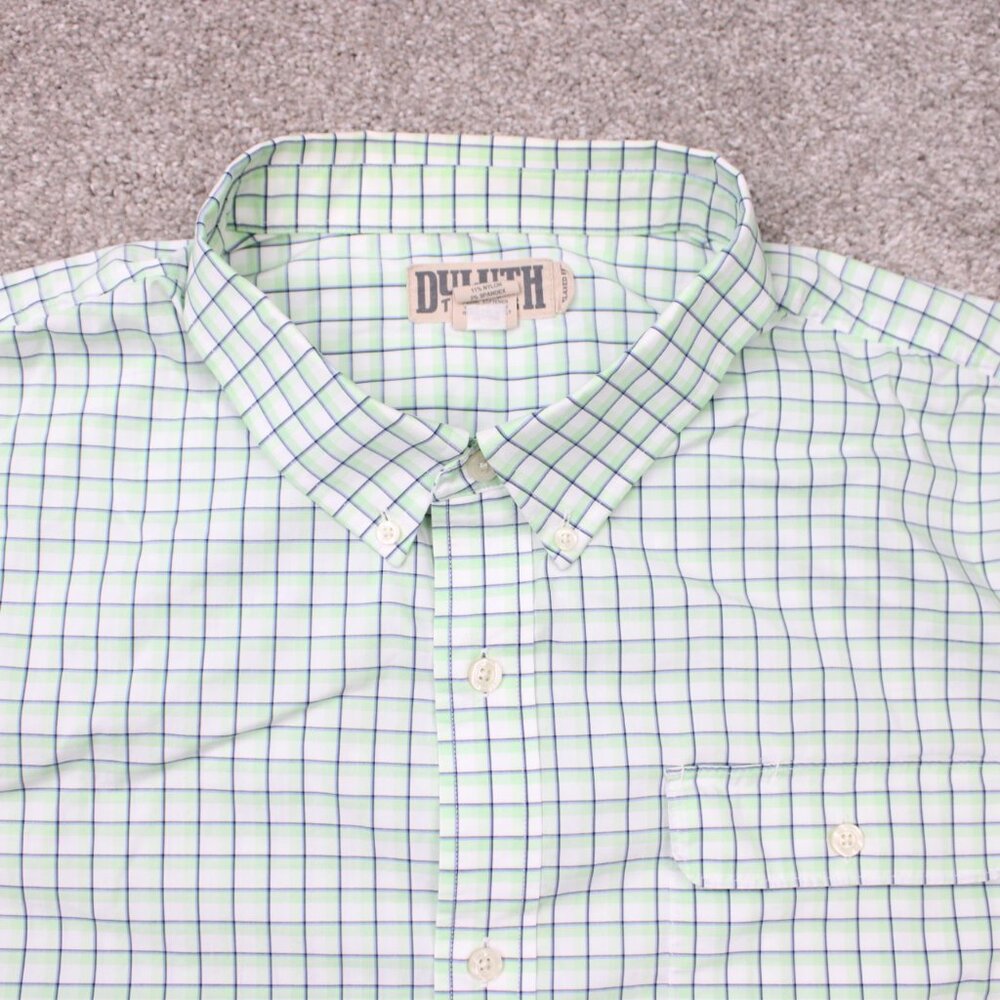 Duluth Shirt Mens 3XL XXXL Green COOLMAX Wrinklefighter Short Sleeve Button Down - Picture 6 of 13